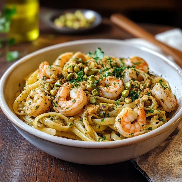 Pasta con gamberi e pistacchio