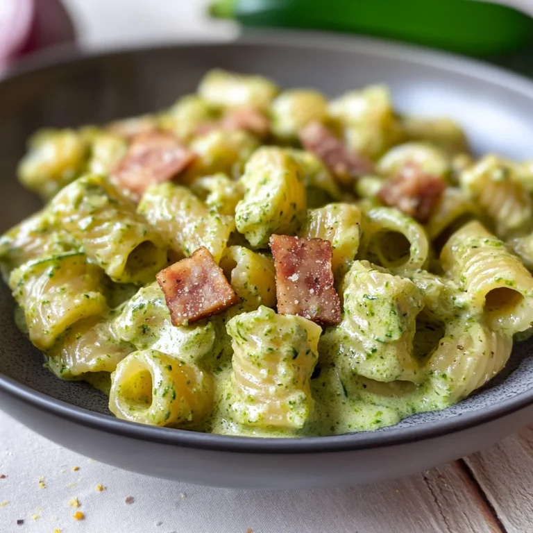 Pasta cremosa zucchine e speck