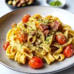 Pasta pistacchi e speck