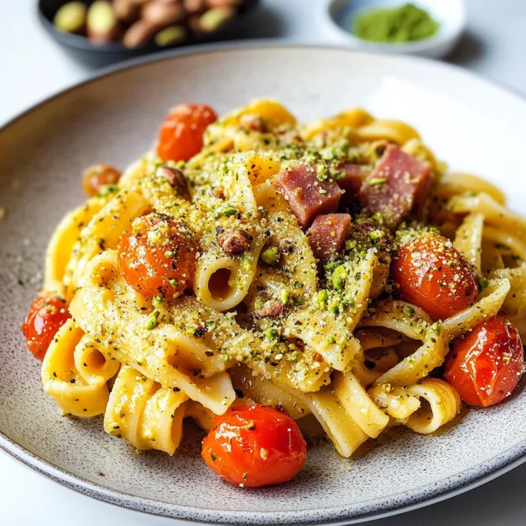 Pasta pistacchi e speck
