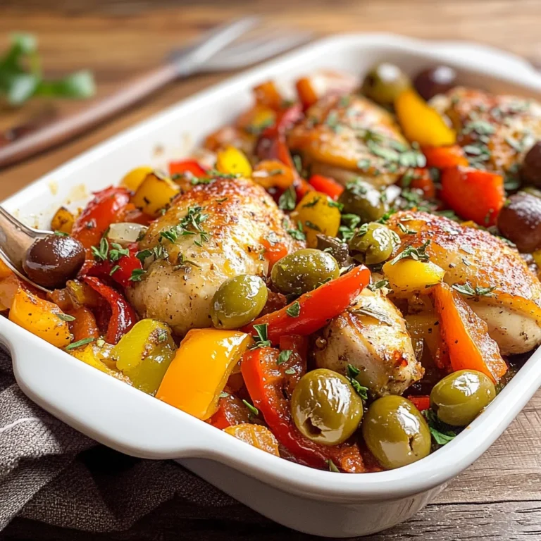 Pollo con peperoni e olive