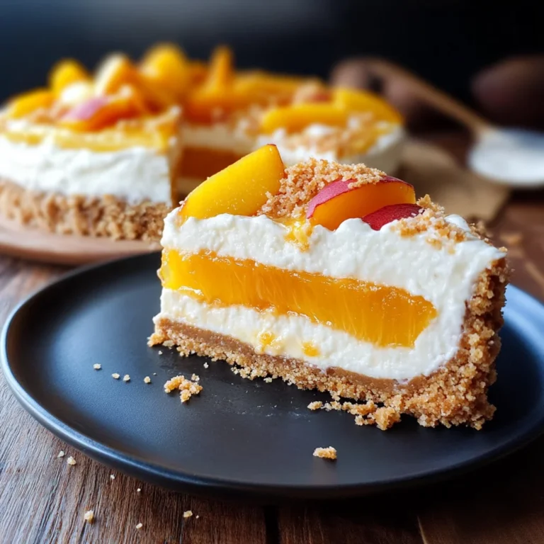 Torta fredda pesche e cocco